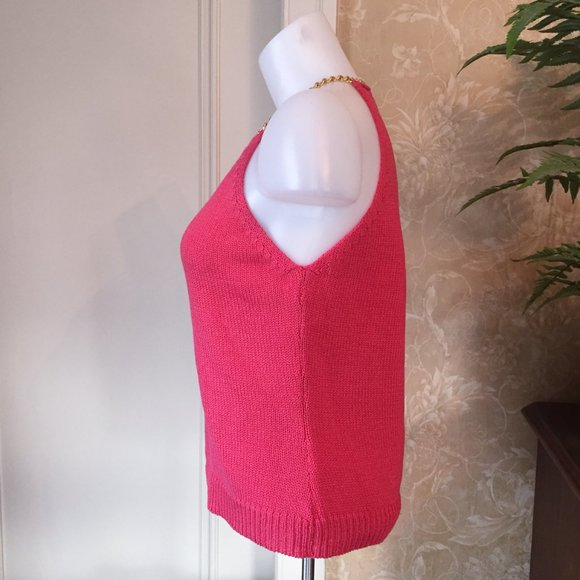 J. MCLAUGHLIN chain and cotton knit top size large - Picture 3 of 7